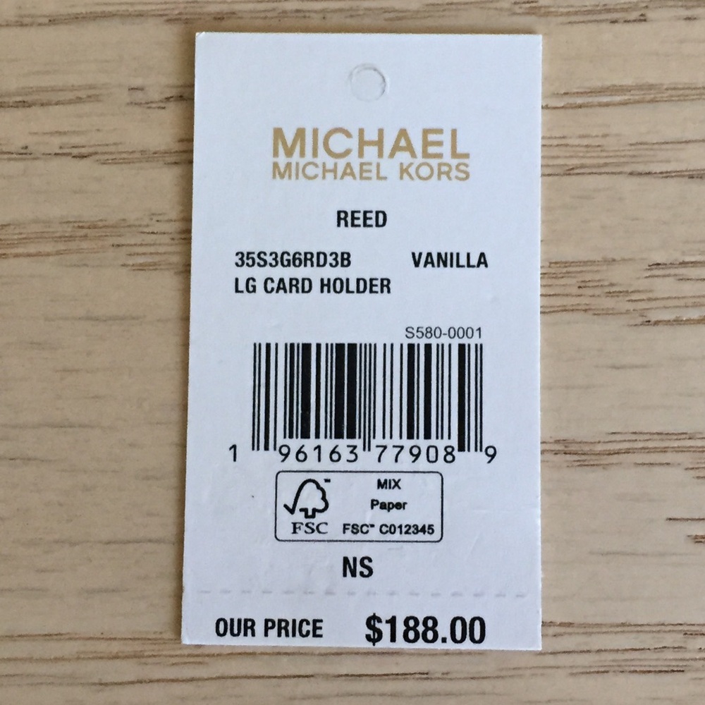 Michael Kors Reed Vanilla Card Holder - Picture 5 of 5
